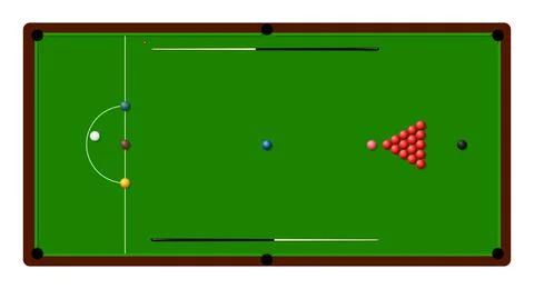 Snooker billiard table with lines and balls. Sports design element. Snooker Stock-Illustration