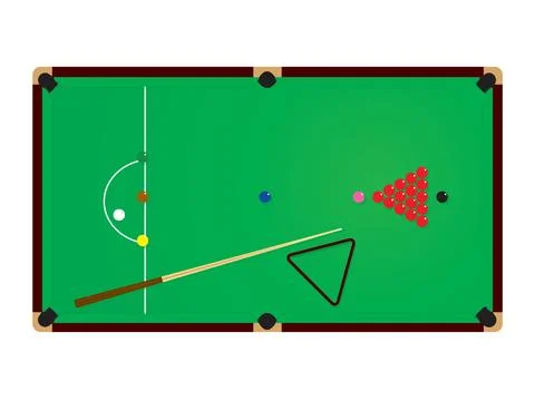Snooker billiard table with lines and balls. Sports design element. Stock Illustration