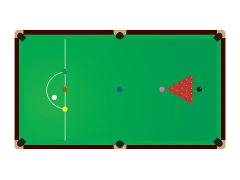 Snooker billiard table with lines and balls. Sports design element. Stock Illustration