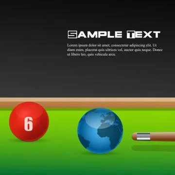Snooker game with ball globe Stock Illustration
