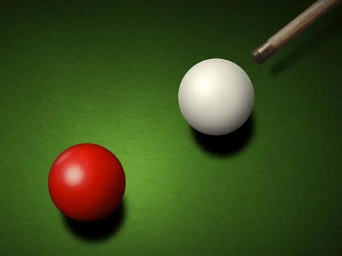 Snooker game - player aiming the cue ball Stock Photos
