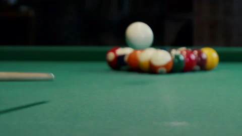 Snooker Player Perform How To Breaking Off Stock Footage 147872879