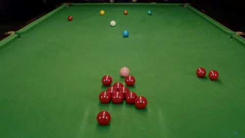 Snooker Player Perform How To Breaking Off Stock Footage 147875109