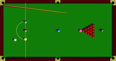 Snooker table and cue Stock Illustration