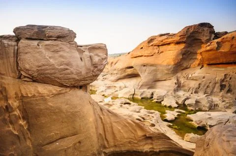 Snoopy head sandstone at Sam Phan Bok, Thailand. Stock Photos