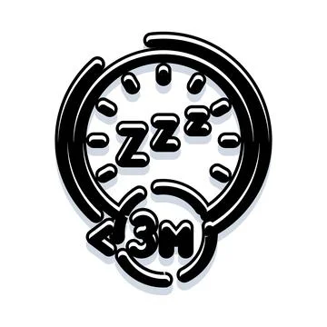 Snooze alarm clock icon for sleeping time Stock Illustration