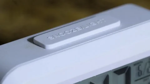 Snooze light clock closeup shot Stock Footage 280747142