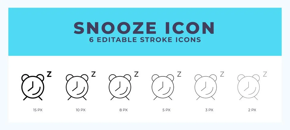 Snooze line icon vector illustration in trendy style. Stock Illustration