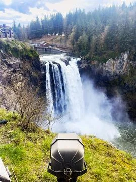 Snoqualmie Falls view point Stock Photos