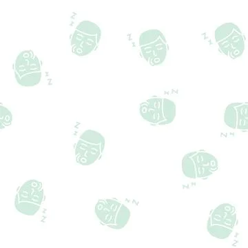 Snore disease glyph seamless pattern Stock Illustration