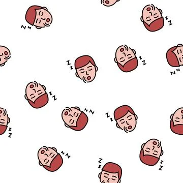 Snore disease vector seamless pattern Stock Illustration