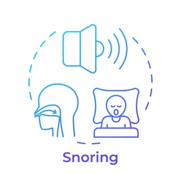 Snoring blue gradient concept icon Stock Illustration