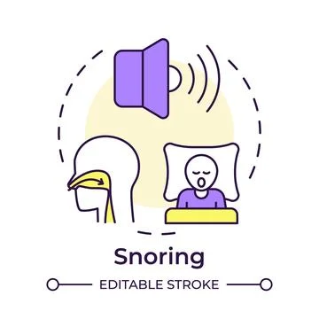 Snoring multi color concept icon Stock Illustration