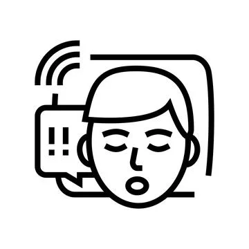 Snoring patient problem line icon vector illustration Stock Illustration