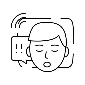 Snoring patient problem line icon vector illustration Stock Illustration
