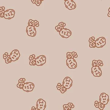 Snoring sleep night line vector seamless pattern Stock Illustration