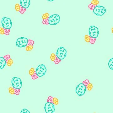 Snoring sleep night vector seamless pattern イラスト素材