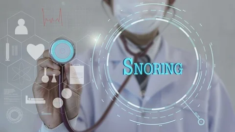 Snoring.Doctor using stethoscope on medicine background. Stock Footage 101451305