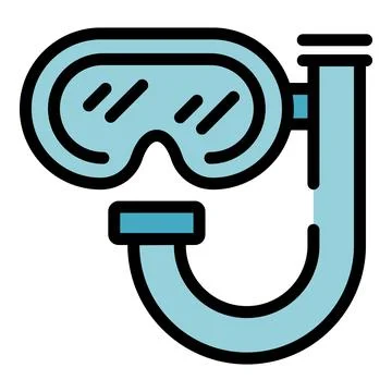 Snorkel diving mask icon vector flat イラスト素材