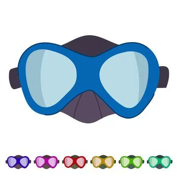 Snorkel diving mask vector cartoon graphic Illustrazione stock
