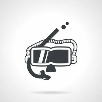 Snorkeling accessory black vector icon Stock Illustration