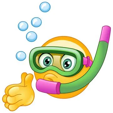 Snorkeling emoticon Illustrazione stock