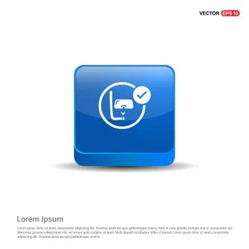 Snorkeling Icon - 3d Blue Button 库存插图
