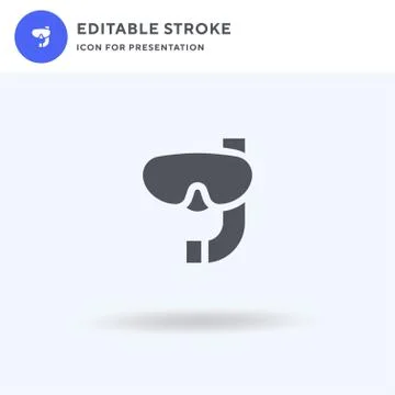 Snorkeling icon vector, filled flat sign, solid pictogram isolated on white,  Stock Illustration