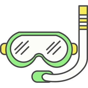 Snorkeling mask vector icon isolated Stock Illustration