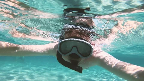 Snorkeling in sea Stock Footage 315315166