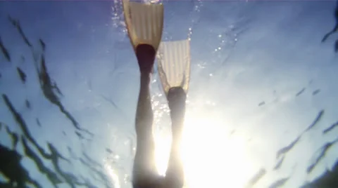 Snorkeling. Underwater shooting Stock Footage