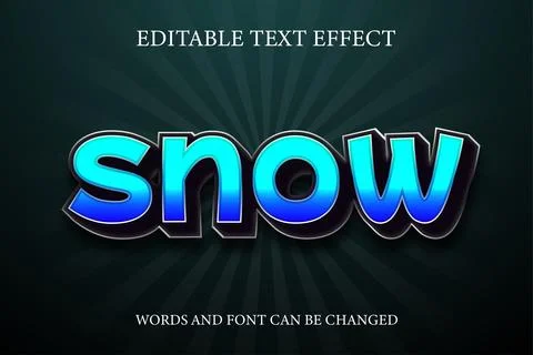 Snow 3d gradient style text effect Stock Illustration
