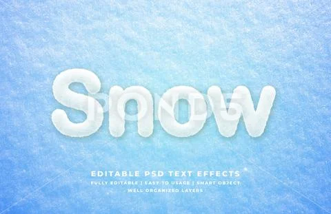 Snow 3d text style effect mockup - PSD Template Modello PSD