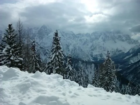 Snow in the Alps Foto stock