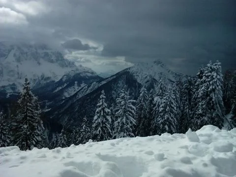Snow in the Alps Foto stock