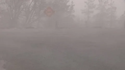 Snow and blowing snow with blizzard conditions on highway v5 Stock Footage 36596457