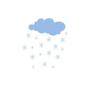 Snow and cloud cute hand drawn doodle minimalist vector illustration, simple Stock Illustration