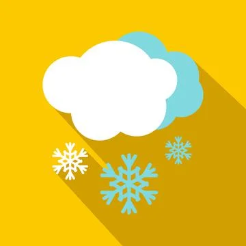 Snow and cloud icon, flat style Stock Illustration