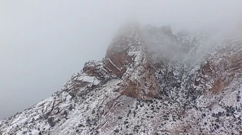 Snow and Clouds on Hillside in Utah Stock Footage 93659227