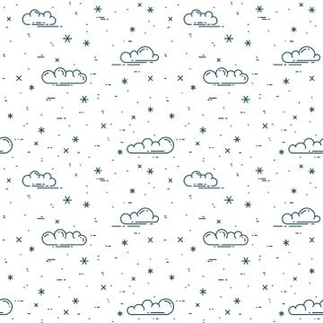 Snow and clouds vector pattern Stock Illustration