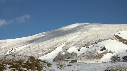 Snow And Clouds In Winter Mountains Video stock 126116395