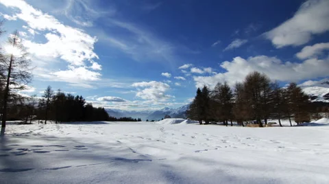 Snow and clouds - Winter Time-lapse Stock Footage 41503086