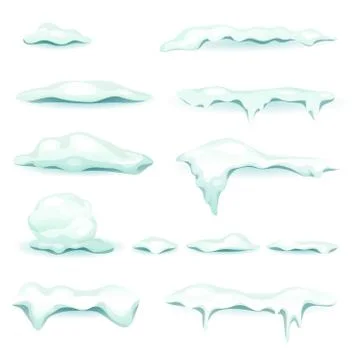 Snow And Ice Elements Set 스톡 일러스트