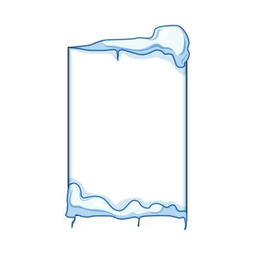 Snow and ice forming a winter frame border Stock Illustration