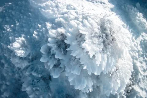 Snow and ice patterns on Mt. Ngauruhoe, New Zealand Stock Photos