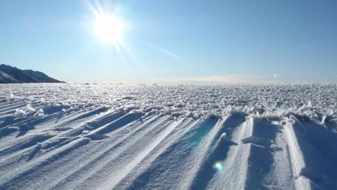 Snow and ice in the sun Stock Photos