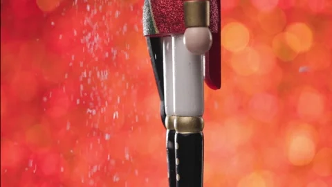 Snow and the Nutcracker, a clear sign that Holidays and Christmas are coming Stock Footage 321680036