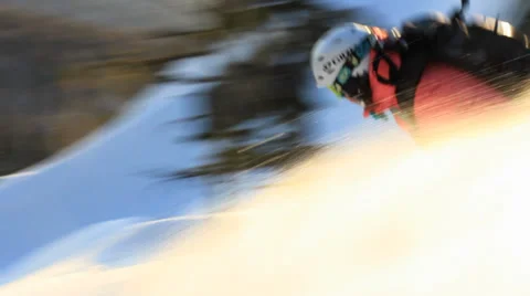 Snow and powder turn Stock Footage 33404644