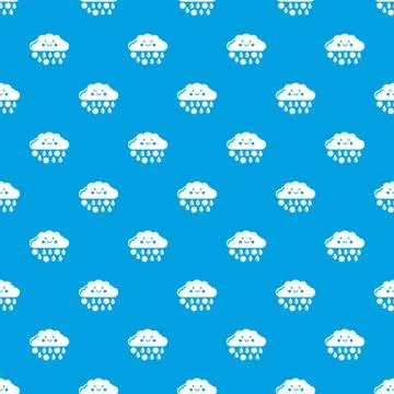 Snow and rain pattern vector seamless blue Stock Illustration