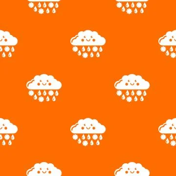 Snow and rain pattern vector orange Stock Illustration